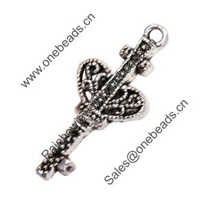 Pendant. Fashion Zinc Alloy Jewelry Findings. Lead-free. Key 28x13mm. Sold by Bag