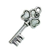 Pendant. Fashion Zinc Alloy Jewelry Findings. Lead-free. Key 29x12mm. Sold by Bag
