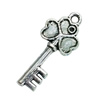 Pendant. Fashion Zinc Alloy Jewelry Findings. Lead-free. Key 29x12mm. Sold by Bag