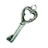 Pendant. Fashion Zinc Alloy Jewelry Findings. Lead-free. Key 32x12mm. Sold by Bag
