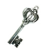 Pendant. Fashion Zinc Alloy Jewelry Findings. Lead-free. Key 47x18mm. Sold by Bag