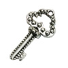 Pendant. Fashion Zinc Alloy Jewelry Findings. Lead-free. Key 34x18mm. Sold by Bag
