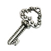 Pendant. Fashion Zinc Alloy Jewelry Findings. Lead-free. Key 34x18mm. Sold by Bag