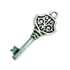 Pendant. Fashion Zinc Alloy Jewelry Findings. Lead-free. Key 37x12mm. Sold by Bag
