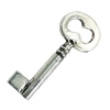 Pendant. Fashion Zinc Alloy Jewelry Findings. Lead-free. Key 45x17mm. Sold by Bag
