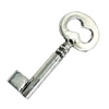 Pendant. Fashion Zinc Alloy Jewelry Findings. Lead-free. Key 45x17mm. Sold by Bag