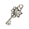 Pendant. Fashion Zinc Alloy Jewelry Findings. Lead-free. Key 24x11mm. Sold by Bag
