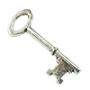 Pendant. Fashion Zinc Alloy Jewelry Findings. Lead-free. Key 40x15mm. Sold by Bag