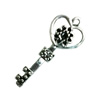 Pendant. Fashion Zinc Alloy Jewelry Findings. Lead-free. Key 48x20mm. Sold by Bag
