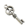 Pendant. Fashion Zinc Alloy Jewelry Findings. Lead-free. Key 26x10mm. Sold by Bag