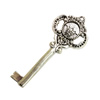 Pendant. Fashion Zinc Alloy Jewelry Findings. Lead-free. Key 74x30mm. Sold by Bag
