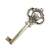 Pendant. Fashion Zinc Alloy Jewelry Findings. Lead-free. Key 74x30mm. Sold by Bag