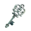 Pendant. Fashion Zinc Alloy Jewelry Findings. Lead-free. Key 27x10mm. Sold by Bag