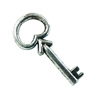 Pendant. Fashion Zinc Alloy Jewelry Findings. Lead-free. Key 27x12mm. Sold by Bag
