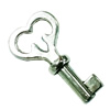 Pendant. Fashion Zinc Alloy Jewelry Findings. Lead-free. Key 32x17mm. Sold by Bag
