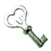 Pendant. Fashion Zinc Alloy Jewelry Findings. Lead-free. Key 32x17mm. Sold by Bag