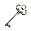 Pendant. Fashion Zinc Alloy Jewelry Findings. Lead-free. Key 32x15mm. Sold by Bag
