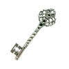 Pendant. Fashion Zinc Alloy Jewelry Findings. Lead-free. Key 65x20mm. Sold by Bag 
