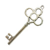 Pendant. Fashion Zinc Alloy Jewelry Findings. Lead-free. Key 62x27mm. Sold by Bag