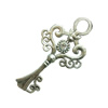 Pendant. Fashion Zinc Alloy Jewelry Findings. Lead-free. Key 59x32mm. Sold by Bag 
