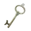 Pendant. Fashion Zinc Alloy Jewelry Findings. Lead-free. Key 55x20mm. Sold by Bag
