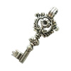 Pendant. Fashion Zinc Alloy Jewelry Findings. Lead-free. Key 44x16mm. Sold by Bag
