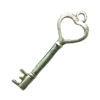 Pendant. Fashion Zinc Alloy Jewelry Findings. Lead-free. Key 49x17mm. Sold by Bag

