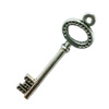 Pendant. Fashion Zinc Alloy Jewelry Findings. Lead-free. Key 41x14mm. Sold by Bag
