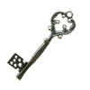Pendant. Fashion Zinc Alloy Jewelry Findings. Lead-free. Key 36x11mm. Sold by Bag
