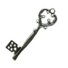 Pendant. Fashion Zinc Alloy Jewelry Findings. Lead-free. Key 36x11mm. Sold by Bag