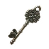 Pendant. Fashion Zinc Alloy Jewelry Findings. Lead-free. Key 32x11mm. Sold by Bag
