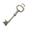 Pendant. Fashion Zinc Alloy Jewelry Findings. Lead-free. Key 27x8mm. Sold by Bag

