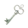 Pendant. Fashion Zinc Alloy Jewelry Findings. Lead-free. Key 27x13mmmm. Sold by Bag
