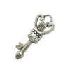 Pendant. Fashion Zinc Alloy Jewelry Findings. Lead-free. Key 25x11mm. Sold by Bag

