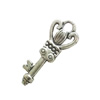 Pendant. Fashion Zinc Alloy Jewelry Findings. Lead-free. Key 25x11mm. Sold by Bag