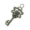 Pendant. Fashion Zinc Alloy Jewelry Findings. Lead-free. Key 23x11mm. Sold by Bag