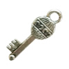 Pendant. Fashion Zinc Alloy Jewelry Findings. Lead-free. Key 22x8mm. Sold by Bag