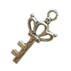Pendant. Fashion Zinc Alloy Jewelry Findings. Lead-free. Key 22x12mm. Sold by Bag

