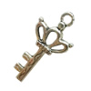 Pendant. Fashion Zinc Alloy Jewelry Findings. Lead-free. Key 22x12mm. Sold by Bag