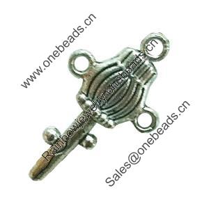 Pendant. Fashion Zinc Alloy Jewelry Findings. Lead-free. Key 22x13mm. Sold by Bag