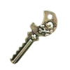 Pendant. Fashion Zinc Alloy Jewelry Findings. Lead-free. Key 22x8mm. Sold by Bag
