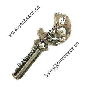 Pendant. Fashion Zinc Alloy Jewelry Findings. Lead-free. Key 22x8mm. Sold by Bag