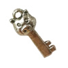 Pendant. Fashion Zinc Alloy Jewelry Findings. Lead-free. Key 17x7mm. Sold by Bag
