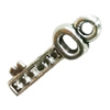Pendant. Fashion Zinc Alloy Jewelry Findings. Lead-free. Key 16x6mm. Sold by Bag
