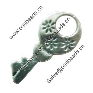 Pendant. Fashion Zinc Alloy Jewelry Findings. Lead-free. Key 31x14mm. Sold by Bag