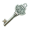 Pendant. Fashion Zinc Alloy Jewelry Findings. Lead-free. Key 38x15mm. Sold by Bag
