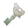 Pendant. Fashion Zinc Alloy Jewelry Findings. Lead-free. Key 40x25mm. Sold by Bag
