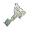 Pendant. Fashion Zinc Alloy Jewelry Findings. Lead-free. Key 40x25mm. Sold by Bag