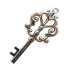 Pendant. Fashion Zinc Alloy Jewelry Findings. Lead-free. Key 76x37mm. Sold by Bag
