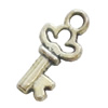 Pendant. Fashion Zinc Alloy Jewelry Findings. Lead-free. Key 16x8mm. Sold by Bag